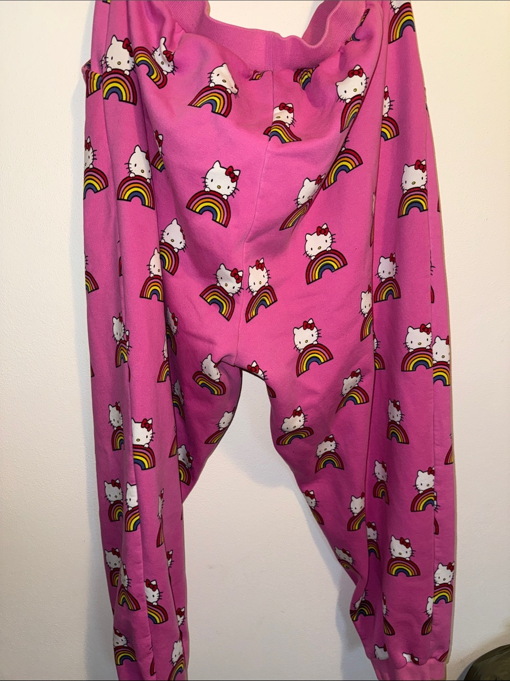 Hello Kitty Hot Pink Rainbow Print Kids Pajama Bottoms - Picture 4 of 5
